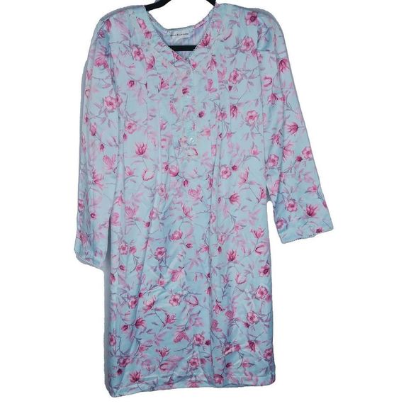 Miss Elaine Other - Miss Elaine Night Gown Flannel Sz M Blue Roses